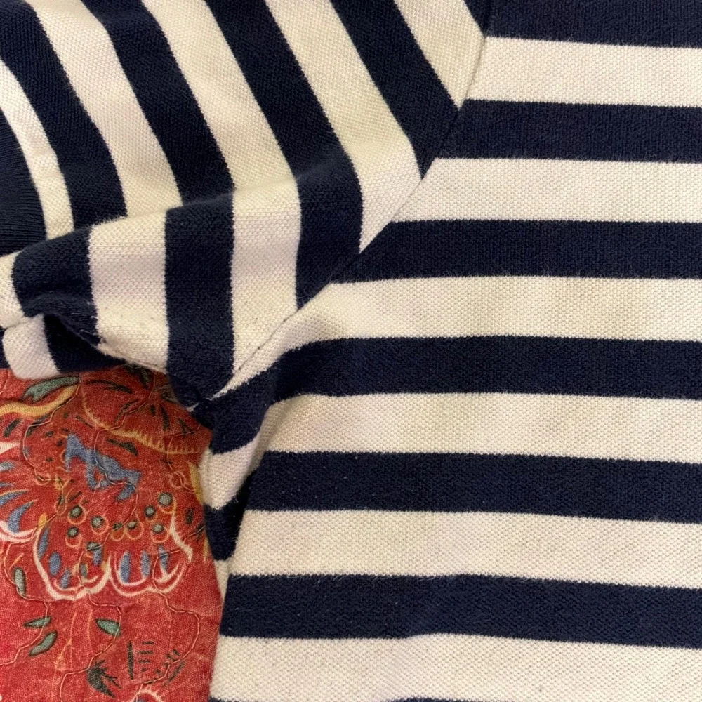 Polo Ralph Lauren Polo Shirt Mens XXL Navy White Good Striped Custom Fit
